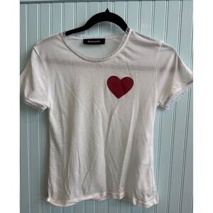Valentine's Day Reformation Babydoll Tee with Heart and Lace  S coquette love